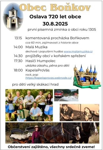 Oslava 720 let obce - 30.8.2025